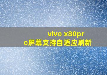 vivo x80pro屏幕支持自适应刷新